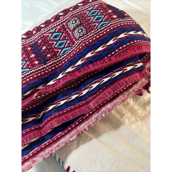 Dashiki Veritable African Real Wax Block Print Hitarget 816838 Fabric Red Blue - Picture 7 of 8